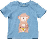 dm-drogerie markt ALANA T-Shirt mit 3D-Affen-Applikation, blau, Gr. 98 - bis 15.05.2024