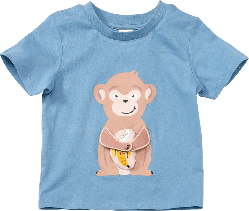 ALANA T-Shirt mit 3D-Affen-Applikation, blau, Gr. 98