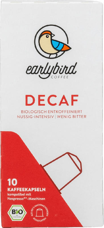 earlybird coffee Kaffeekapseln Decaf, entkoffeiniert