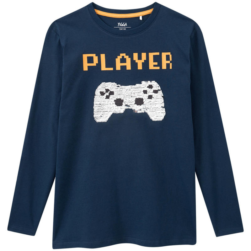 Jungen Langarmshirt mit Wendepailletten