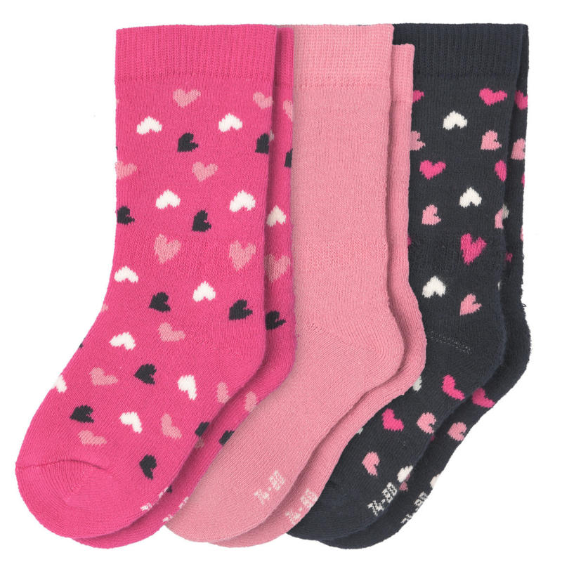 3 Paar Baby Socken mit Herz-Motiv
