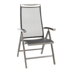 Chaise de jardin NANSHA, textile, gris graphite
