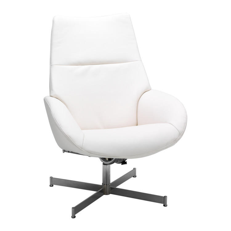 Fauteuil LOTUS, cuir, cat. , soft weiss
