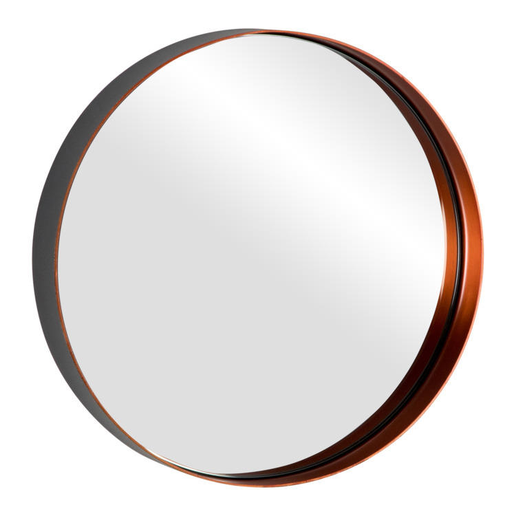 Miroir Goldeneye, métal, noir/cuivre
