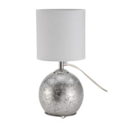 Lampe de table CARMEN, matériau composite, blanc/argent