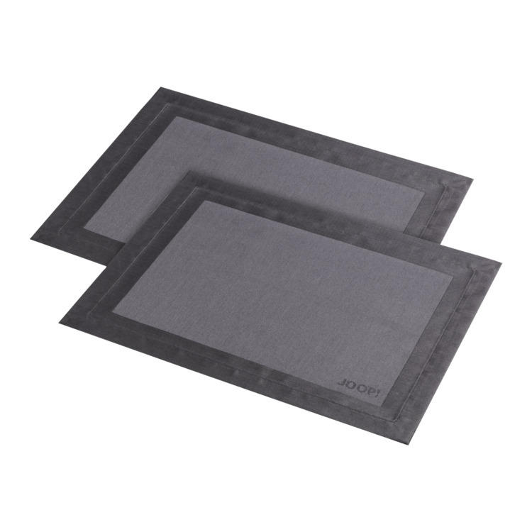 Set de table SIGNATURE, coton/polyester/, gris foncé