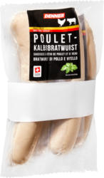 Bratwurst di pollo e vitello Denner, 3 x 2 x 160 g