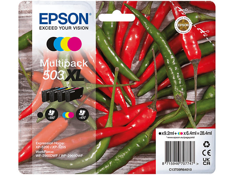 Epson Chilischoten, 503XL, 4-farbig, C13T09R64010; Tinte