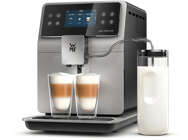 WMF CP823A10 Perfection 760 Kaffeevollautomat (Silber, Edelstahl-Kegelmahlwerk, 15 bar, externer Milchbehälter)