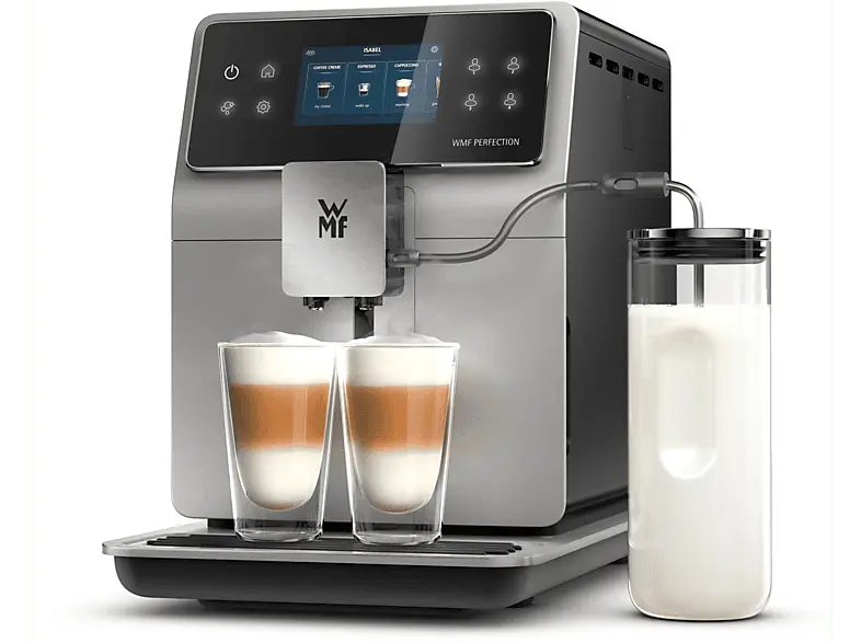 WMF CP823A10 Perfection 760 Kaffeevollautomat (Silber, Edelstahl-Kegelmahlwerk, 15 bar, externer Milchbeh&auml;lter)