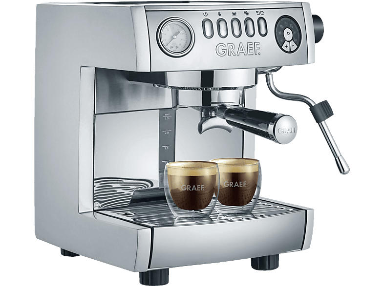 Graef Siebträger-Espressomaschine ES 850 EU marchesa Hochglanz/Silber (Hochglanz/Silber, 1470 Watt, 16 bar)
