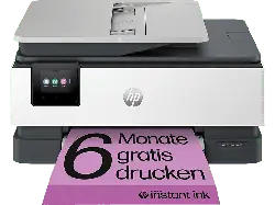 HP OfficeJet Pro 8124e, 10 S/min Farbe, HP+ 6 Monate Instant Ink, Multifunktionsdrucker, WLAN, Tintendruck, Silber/Schwarz