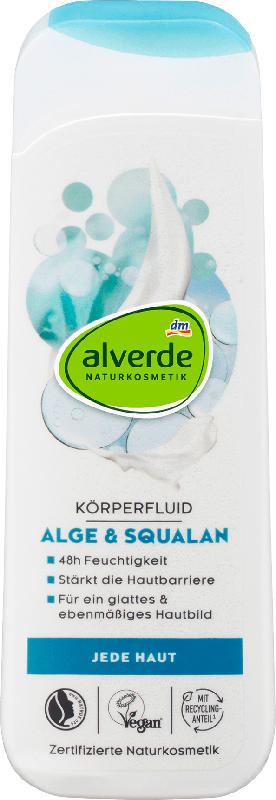 alverde NATURKOSMETIK Körperfluid mit Fermentierter Alge & Squalan