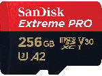 MediaMarkt SanDisk 256GB Extreme PRO microSDXC Karte + SD-Adapter RescuePro Deluxe bis zu 200 MB/s mit App-Performance A2 UHS-I Class 10 U3 V30; Speicherkarte - bis 08.06.2024