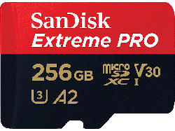 SanDisk 256GB Extreme PRO microSDXC Karte + SD-Adapter RescuePro Deluxe bis zu 200 MB/s mit App-Performance A2 UHS-I Class 10 U3 V30; Speicherkarte