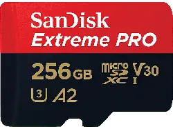 SandISK 256GB Extreme pro microSDXC Karte + SD-Adapter RescuePro Deluxe bis zu 200 MB/s mit App-Performance A2 UHS-I Class 10 U3 V30; Speicherkarte