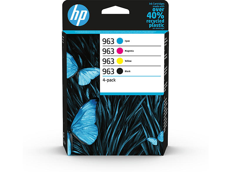 HP 963, schwarz/farbig; Tinte auf Pigmentbasis
