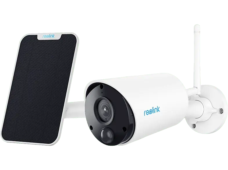 Reolink Argus Series B320 Überwachungskamera mit Solar Panel (Anzahl Kameras: 1, für Innen + Außen, Nachtsichtfunktion, Solar, Weiß/Schwarz)