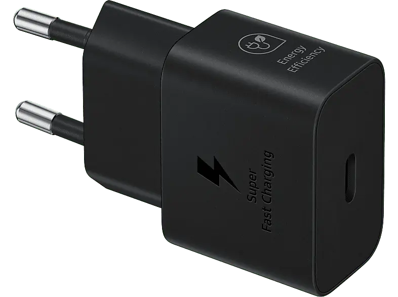 Samsung Ladegerät USB-C, Schwarz (EP-T2510X); Schnellladeadapter mit Datenkabel