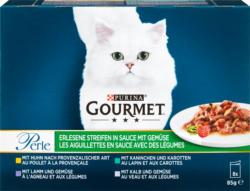Purina Gourmet Perle Katzenfutter, Erlesene Streifen mit Gemüse, assortiert, 8 x 85 g
