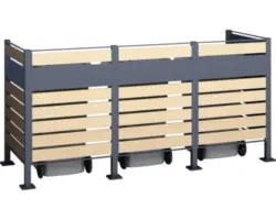 Mülltonnenbox WESTMANN Planum 240 x 90 x 120 cm holz anthrazit