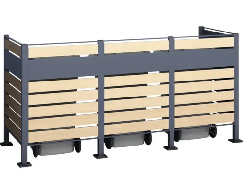 Mülltonnenbox WESTMANN Planum 240 x 90 x 120 cm holz anthrazit