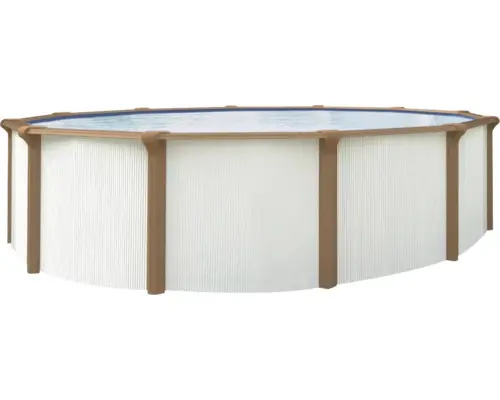 Aufstellpool Stahlwandpool-Set Green Line Evolution rund Ø 485x132 cm inkl. Sandfilteranlage, Einbauskimmer, Bodenschutzvlies & Verrohrungsset weiß-braun blau