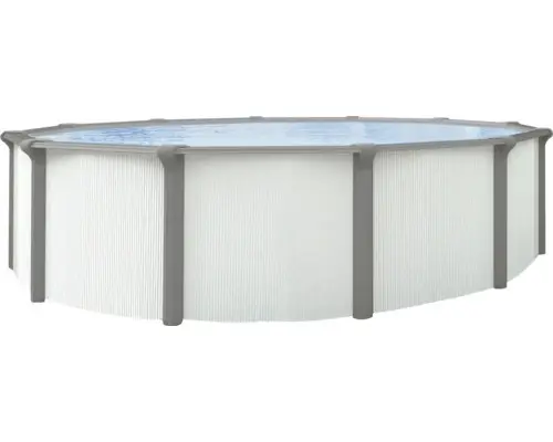Aufstellpool Stahlwandpool-Set Green Line Evolution rund Ø 485x132 cm inkl. Sandfilteranlage, Einbauskimmer, Bodenschutzvlies & Verrohrungsset weiß-grau blau