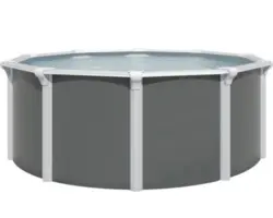 Aufstellpool Stahlwandpool-Set Green Line Evolution rund Ø 575x132 cm inkl. Sandfilteranlage, Einbauskimmer, Bodenschutzvlies & Verrohrungsset grau grau