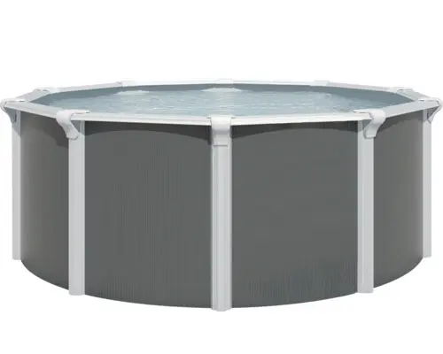 Aufstellpool Stahlwandpool-Set Green Line Evolution rund Ø 575x132 cm inkl. Sandfilteranlage, Einbauskimmer, Bodenschutzvlies & Verrohrungsset grau grau