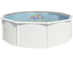 Hornbach Aufstellpool Stahlwandpool-Set Green Line Evolution rund Ø 575x132 cm inkl. Sandfilteranlage, Einbauskimmer, Bodenschutzvlies & Verrohrungsset weiß grau