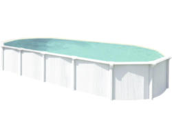 Aufstellpool Stahlwandpool-Set Green Line Evolution oval 940x485x132 cm inkl. Sandfilteranlage, Einbauskimmer, Bodenschutzvlies & Verrohrungsset weiß sand