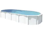 Hornbach Aufstellpool Stahlwandpool-Set Green Line Evolution oval 940x485x132 cm inkl. Sandfilteranlage, Einbauskimmer, Bodenschutzvlies & Verrohrungsset weiß grau