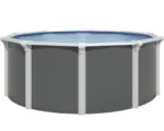 Hornbach Aufstellpool Stahlwandpool-Set Green Line Evolution rund Ø 575x132 cm inkl. Sandfilteranlage, Einbauskimmer, Bodenschutzvlies & Verrohrungsset grau blau