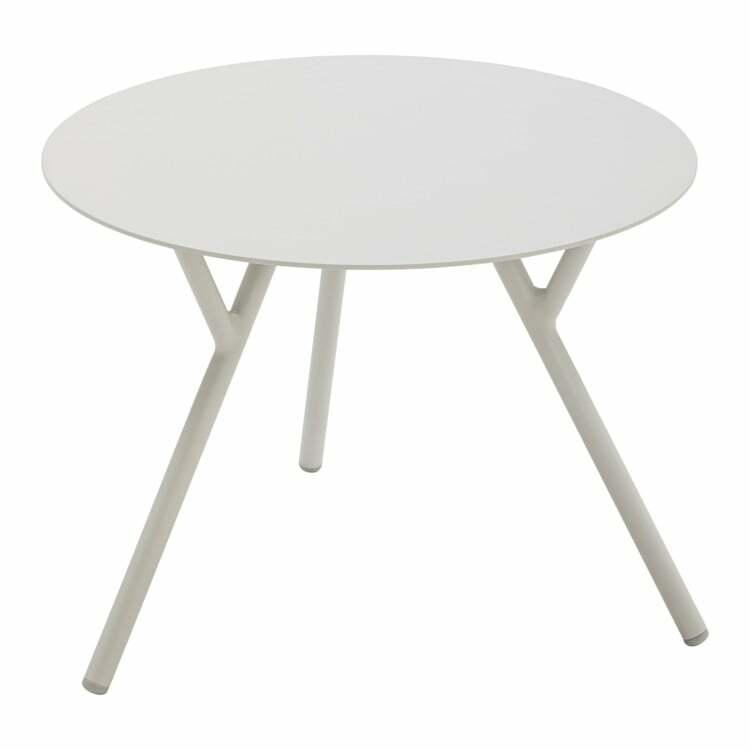 Tavolino di complemento BARCELONA, alluminio, grigio chiaro