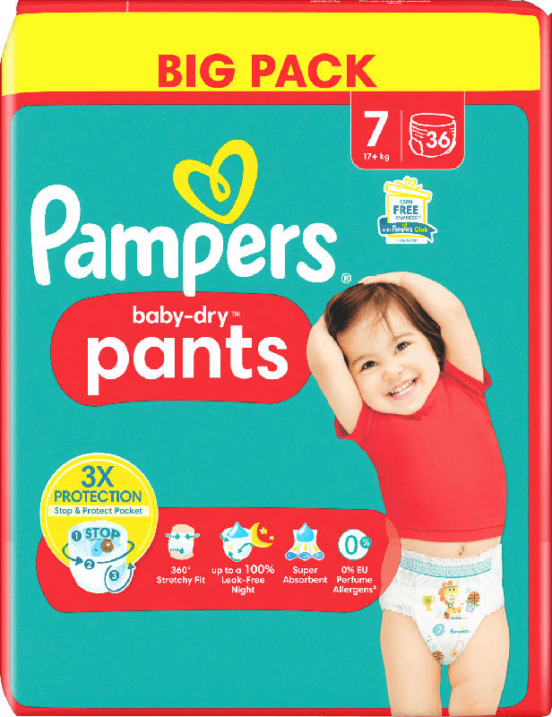 Pampers Baby Pants Baby Dry Gr.7 Extra Large (17+kg), Big Pack