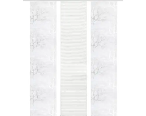 Flächenvorhang-Set Querstreifen Baum 3er grau 57x245 cm