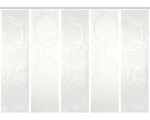 Flächenvorhang-Set Pinalo 5er wollweiß 60x245 cm