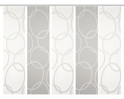 Flächenvorhang-Set Pinalo 5er grau 60x245 cm