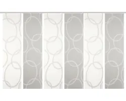 Flächenvorhang-Set Pinalo 6er grau 60x245 cm