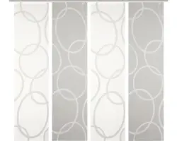 Flächenvorhang-Set Pinalo 4er grau 60x245 cm