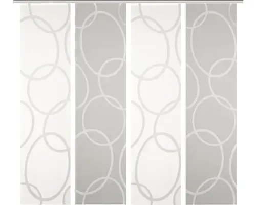 Flächenvorhang-Set Pinalo 4er grau 60x245 cm