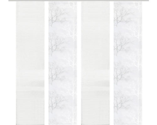 Flächenvorhang-Set Querstreifen Baum 4er grau 57x245 cm