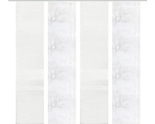 Flächenvorhang-Set Querstreifen Baum 4er grau 57x245 cm