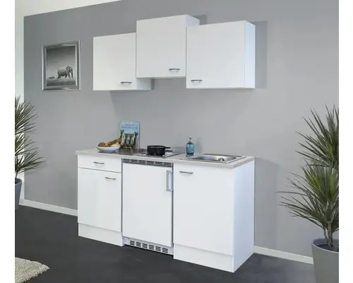 Singleküche Flex Well Wito 6956 weiß/weiß 150 cm inkl. Einbaugeräte