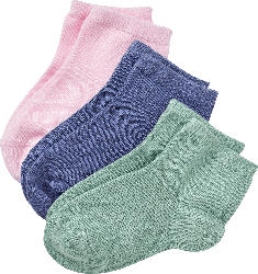 ALANA Sneaker Socken, rosa + blau + grün, Gr. 27/29
