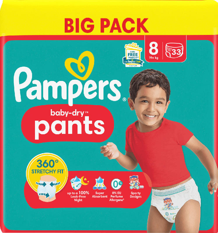 Pampers Baby Pants Baby Dry Gr.8 Extra Large (19+kg), Big Pack
