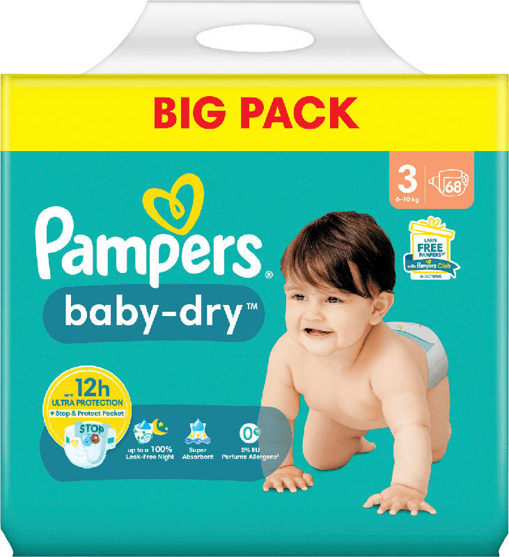 Pampers Windeln Baby Dry Gr. 3 Midi (6-10kg), Big Pack
