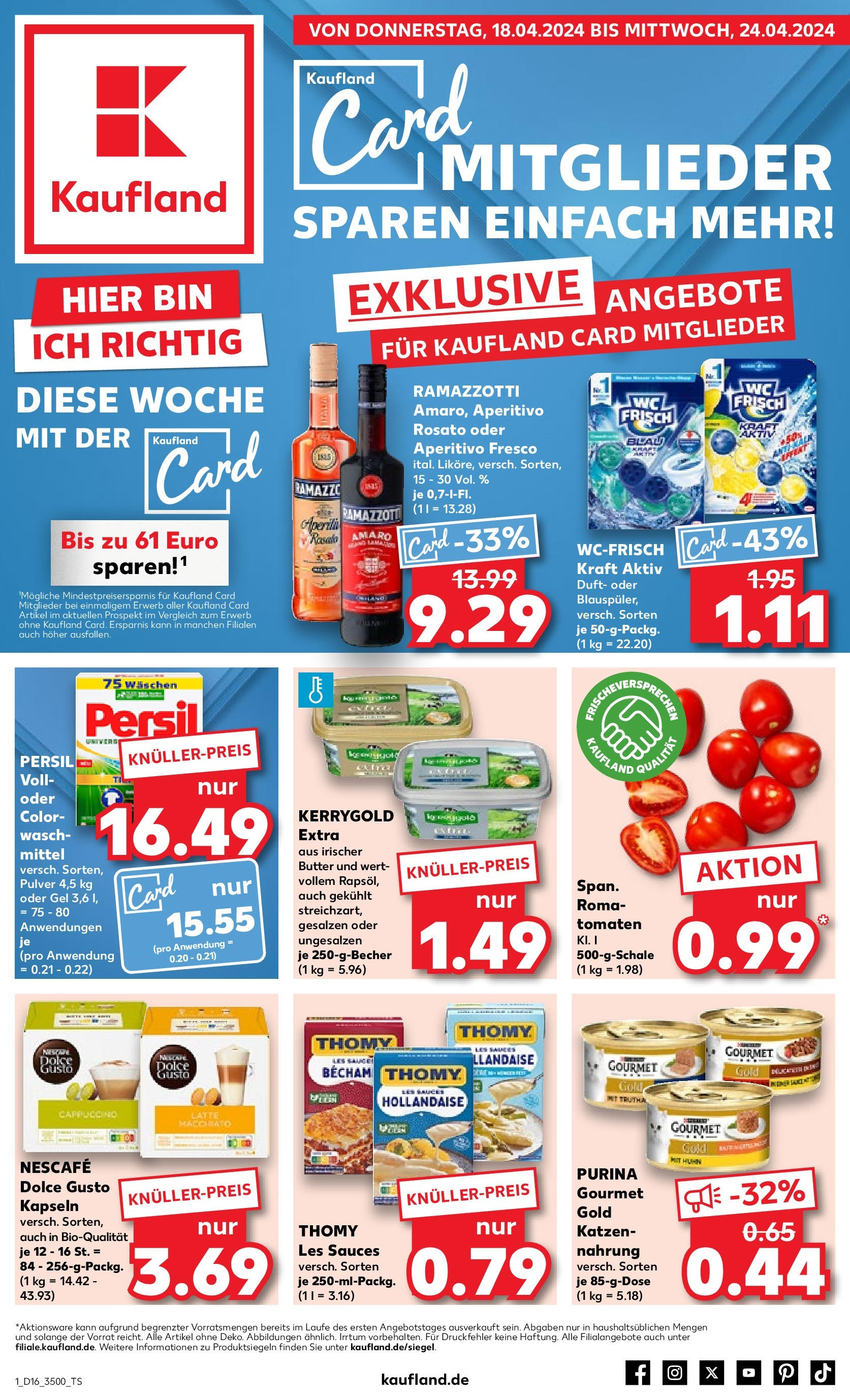 Kaufland - Sachsen (ab 18.04.2024) » Angebote Online zum Blättern | Seite: 1 | Produkte: Butter, Duft, Tomaten