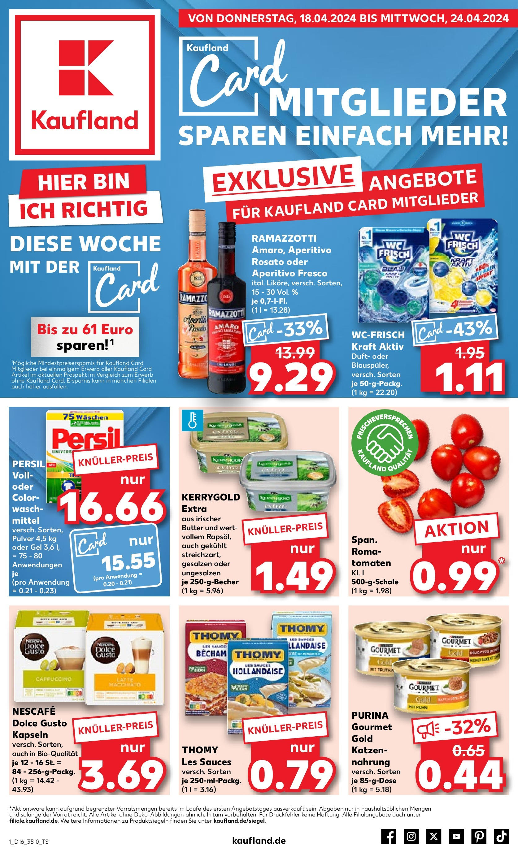 Kaufland Prospekt 	 (ab 18.04.2024) » Angebote Online zum Blättern | Seite: 1 | Produkte: Butter, Duft, Tomaten
